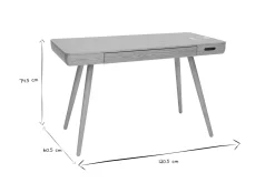 Miliboo Bureau Design-Bureau connecté multimédia avec tiroir bois clair massif L120 cm CLEVER