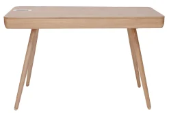 Miliboo Bureau Design-Bureau connecté multimédia avec tiroir bois clair massif L120 cm CLEVER