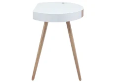 Miliboo Bureau Design-Bureau connecté multimédia verre blanc et bois clair L120 cm HANDY
