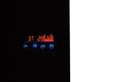 Miliboo Bureau Design-Bureau connecté multimédia avec tiroir en verre noir et bois foncé noyer L120 cm CLEVER