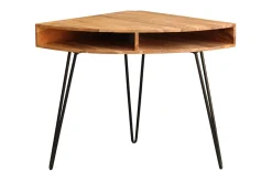 Miliboo Bureau Design-Bureau d'angle avec rangements bois massif et métal noir L75 cm GOSBY