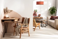 Miliboo Bureau Design-Bureau d'angle avec rangements bois massif et métal noir L75 cm GOSBY