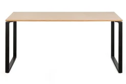 Miliboo Bureau Design-Bureau industriel bois clair chêne et métal noir L160 cm OPAL