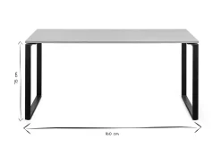 Miliboo Bureau Design-Bureau industriel bois clair chêne et métal noir L160 cm OPAL