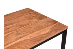 Miliboo Bureau Design-Bureau industriel bois massif et métal noir L115 cm HOORN