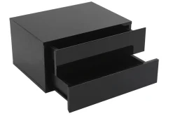 Miliboo Bureau Design-Bureau modulable design avec rangements 2 tiroirs noir laqué L140-218 cm MAX