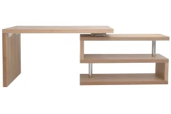 Miliboo Bureau Design-Bureau modulable design bois clair frêne massif L140-218 cm MAX