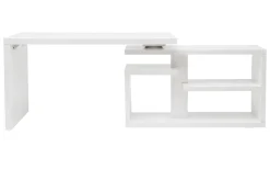 Miliboo Bureau Design-Bureau modulable design laqué blanc brillant L147-217 cm HALTON