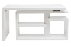 Miliboo Bureau Design-Bureau modulable design laqué blanc brillant L147-217 cm HALTON