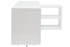 Miliboo Bureau Design-Bureau modulable design laqué blanc brillant L147-217 cm HALTON