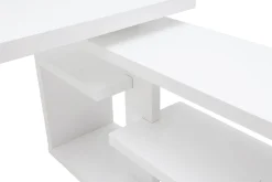 Miliboo Bureau Design-Bureau modulable design laqué blanc brillant L147-217 cm HALTON