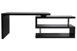 Miliboo Bureau Design-Bureau modulable design noir laqué L140-218 cm MAX