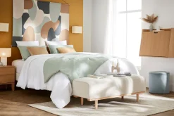 Miliboo Bureau Design-Bureau mural avec rangements scandinave bois clair chêne L78 cm GABIN