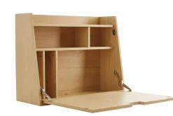 Miliboo Bureau Design-Bureau mural avec rangements scandinave bois clair chêne L78 cm GABIN