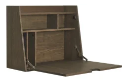 Miliboo Bureau Design-Bureau mural avec rangements en bois foncé L78 cm GABIN