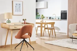 Miliboo Bureau Design-Bureau scandinave bois clair avec rangements 2 tiroirs L100 cm HALLEN