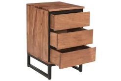 Miliboo Rangement Bureau-Caisson de bureau 3 tiroirs industriel bois massif et métal noir HOORN