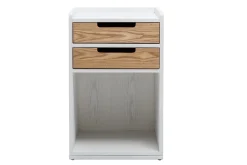 Miliboo Rangement Bureau-Caisson de bureau 2 tiroirs scandinave blanc et bois clair OPUS