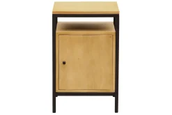 Miliboo Rangement Bureau-Caisson de bureau industriel bois manguier massif et métal noir OPIUM