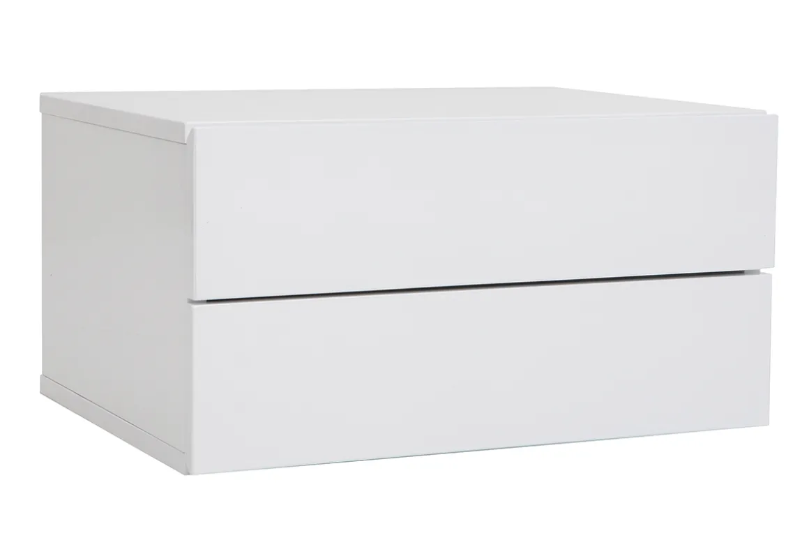 Miliboo Rangement Bureau-Caisson de rangement 2 tiroirs blanc laqué MAX