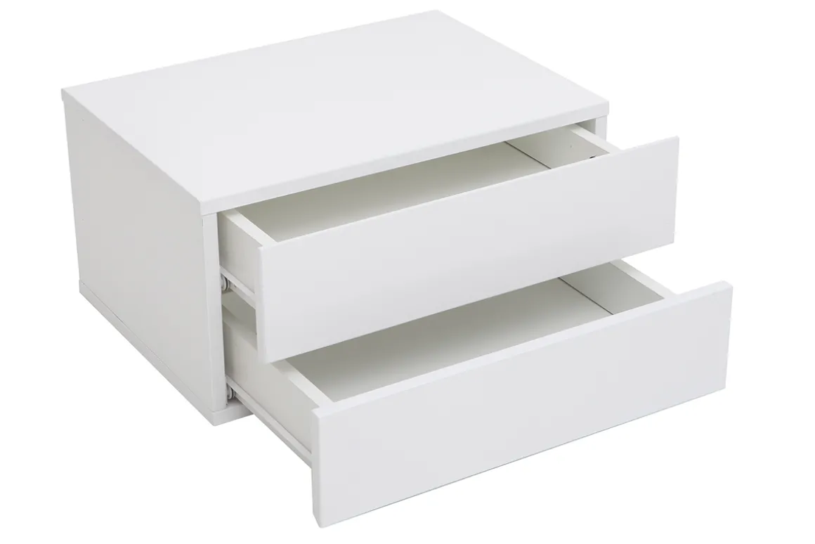 Miliboo Rangement Bureau-Caisson de rangement 2 tiroirs blanc laqué MAX