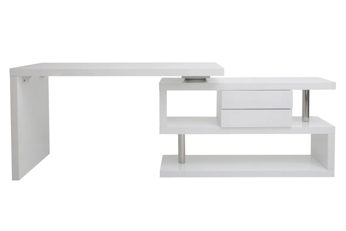 Miliboo Rangement Bureau-Caisson de rangement 2 tiroirs blanc laqué MAX