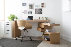 Miliboo Rangement Bureau-Caisson de rangement 2 tiroirs bois clair frêne MAX