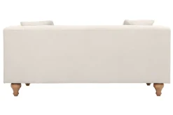 Miliboo Canapé Design|Voir Tous Les Canapés-Canapé 2 places capitonné en tissu beige et bois clair MONTAIGNE