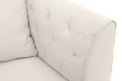 Miliboo Canapé Design|Voir Tous Les Canapés-Canapé 2 places capitonné en tissu beige et bois clair MONTAIGNE