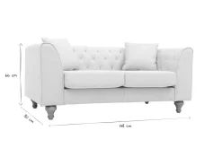 Miliboo Canapé Design|Voir Tous Les Canapés-Canapé 2 places capitonné en tissu beige et bois clair MONTAIGNE