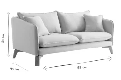 Miliboo Canapé Design|Voir Tous Les Canapés-Canapé 3 places éco-responsable en tissu recyclé naturel et bois clair FOREST