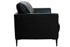 Miliboo Canapé Cuir|Voir Tous Les Canapés-Canapé 3 places cuir noir et métal noir JOPLIN