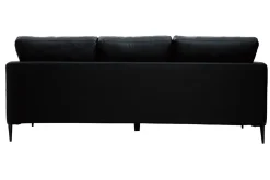 Miliboo Canapé Cuir|Voir Tous Les Canapés-Canapé 3 places cuir noir et métal noir JOPLIN