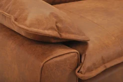 Miliboo Canapé Cuir|Voir Tous Les Canapés-Canapé 3 places en cuir aspect vieilli marron cognac et métal noir DORY