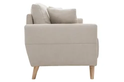 Miliboo Canapé Design|Voir Tous Les Canapés-Canapé 3 places en tissu beige et bois clair MUNIK