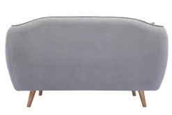 Miliboo Canapé Design|Voir Tous Les Canapés-Canapé 2 places en tissu effet velours gris clair et bois clair FOLK