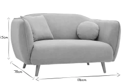 Miliboo Canapé Design|Voir Tous Les Canapés-Canapé 2 places en tissu effet velours gris clair et bois clair FOLK