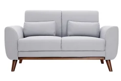 Miliboo Canapé Design|Voir Tous Les Canapés-Canapé 2 places en tissu gris et bois foncé EKTOR