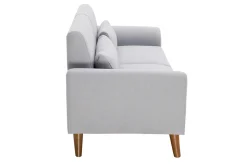 Miliboo Canapé Design|Voir Tous Les Canapés-Canapé 2 places en tissu gris et bois foncé EKTOR