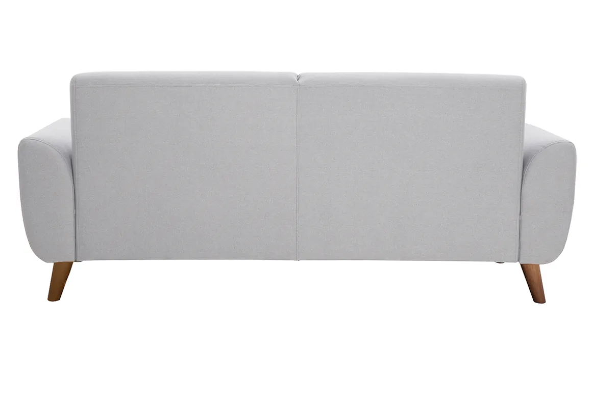 Miliboo Canapé Design|Voir Tous Les Canapés-Canapé 2 places en tissu gris et bois foncé EKTOR