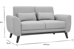 Miliboo Canapé Design|Voir Tous Les Canapés-Canapé 2 places en tissu gris et bois foncé EKTOR