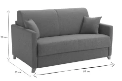 Miliboo Canapé Convertible|Voir Tous Les Canapés-Canapé convertible 2-3 places en tissu gris et bois clair avec matelas 13 cm SKANDY