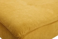 Miliboo Canapé Convertible|Voir Tous Les Canapés-Canapé convertible 3 places en tissu effet velours jaune moutarde et bois clair SENSO