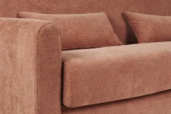 Miliboo Canapé Convertible|Voir Tous Les Canapés-Canapé convertible 3 places en tissu effet velours terracotta avec matelas 13 cm LETTO