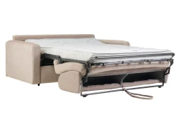 Miliboo Canapé Convertible|Voir Tous Les Canapés-Canapé convertible 3 places en tissu effet velours beige avec matelas 13 cm LETTO
