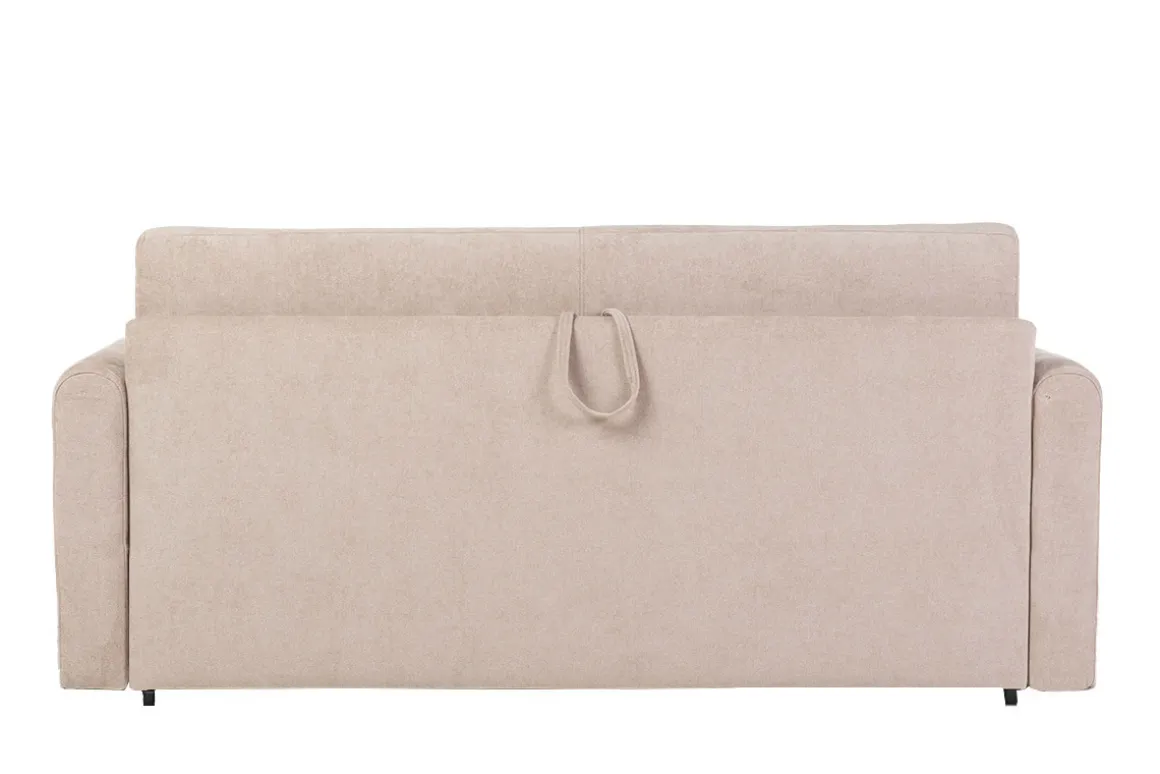 Miliboo Canapé Convertible|Voir Tous Les Canapés-Canapé convertible 3 places en tissu effet velours beige avec matelas 13 cm LETTO