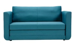 Miliboo Canapé Convertible|Voir Tous Les Canapés-Canapé convertible 2 places en tissu bleu canard LEON