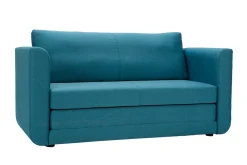 Miliboo Canapé Convertible|Voir Tous Les Canapés-Canapé convertible 2 places en tissu bleu canard LEON