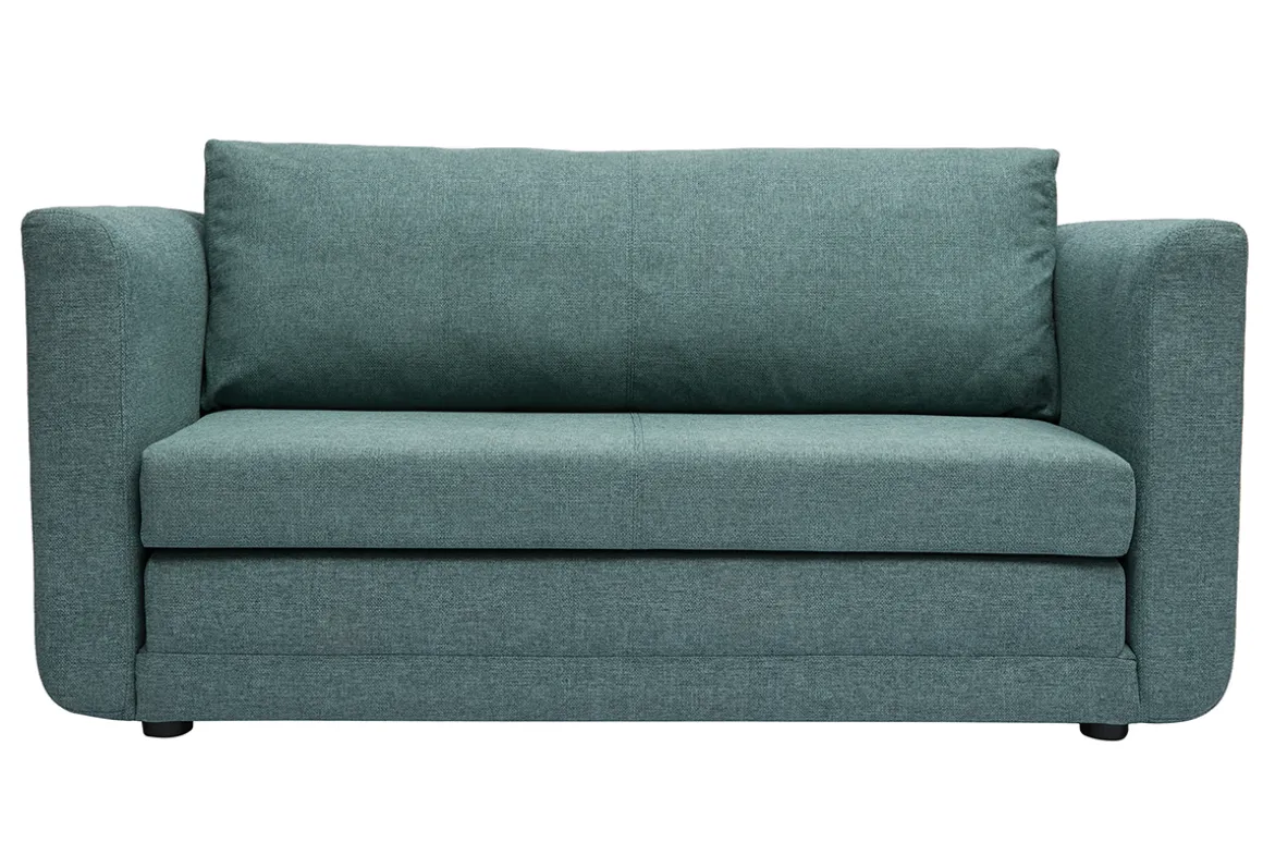 Miliboo Canapé Convertible|Voir Tous Les Canapés-Canapé convertible 2 places en tissu vert de gris LEON