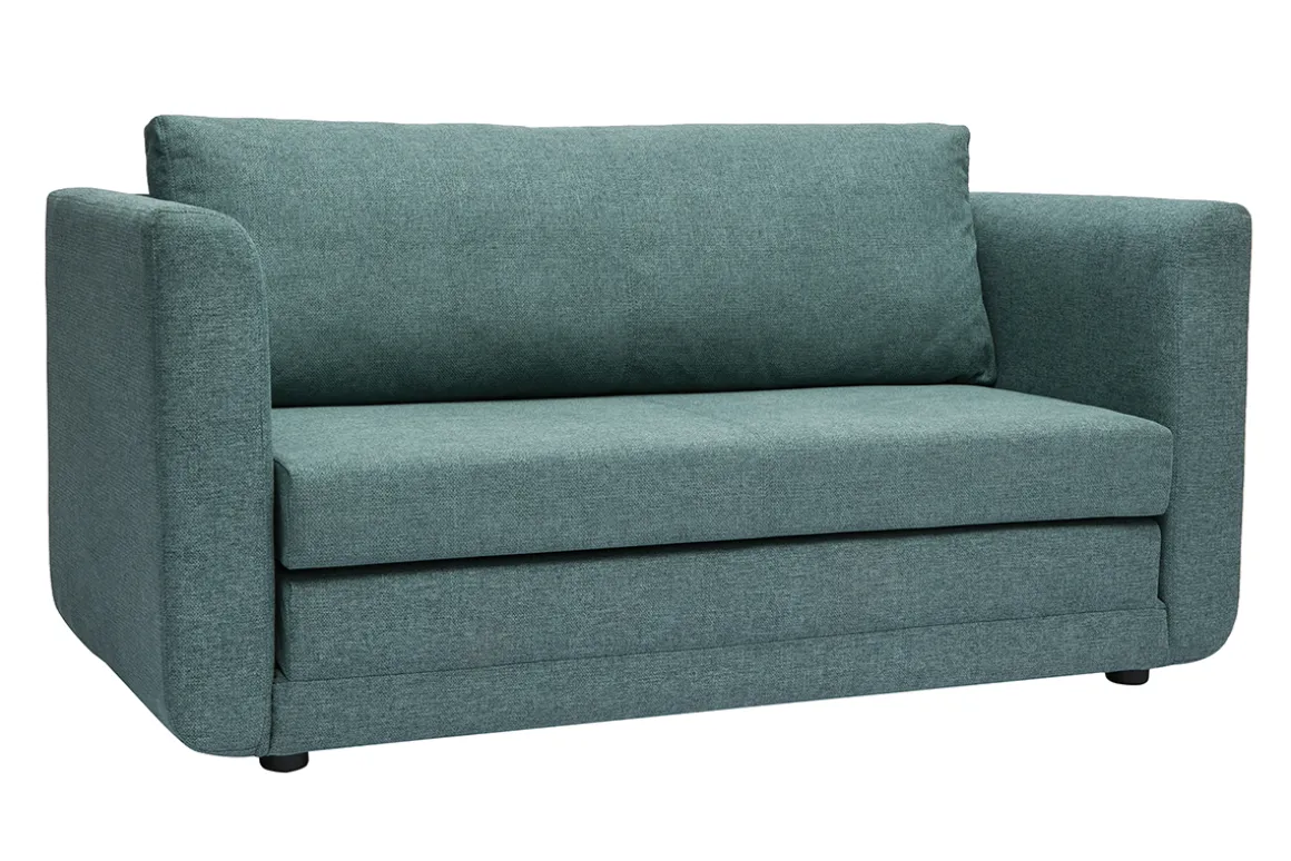 Miliboo Canapé Convertible|Voir Tous Les Canapés-Canapé convertible 2 places en tissu vert de gris LEON